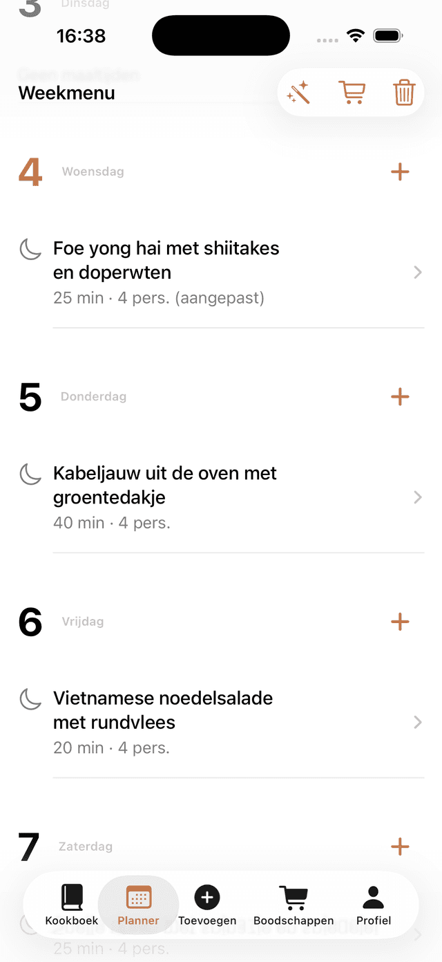 Weekplanner in Kokoo